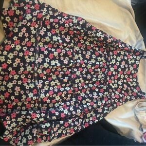 dip Floral Kids Casual Dress - Black, Pink, White